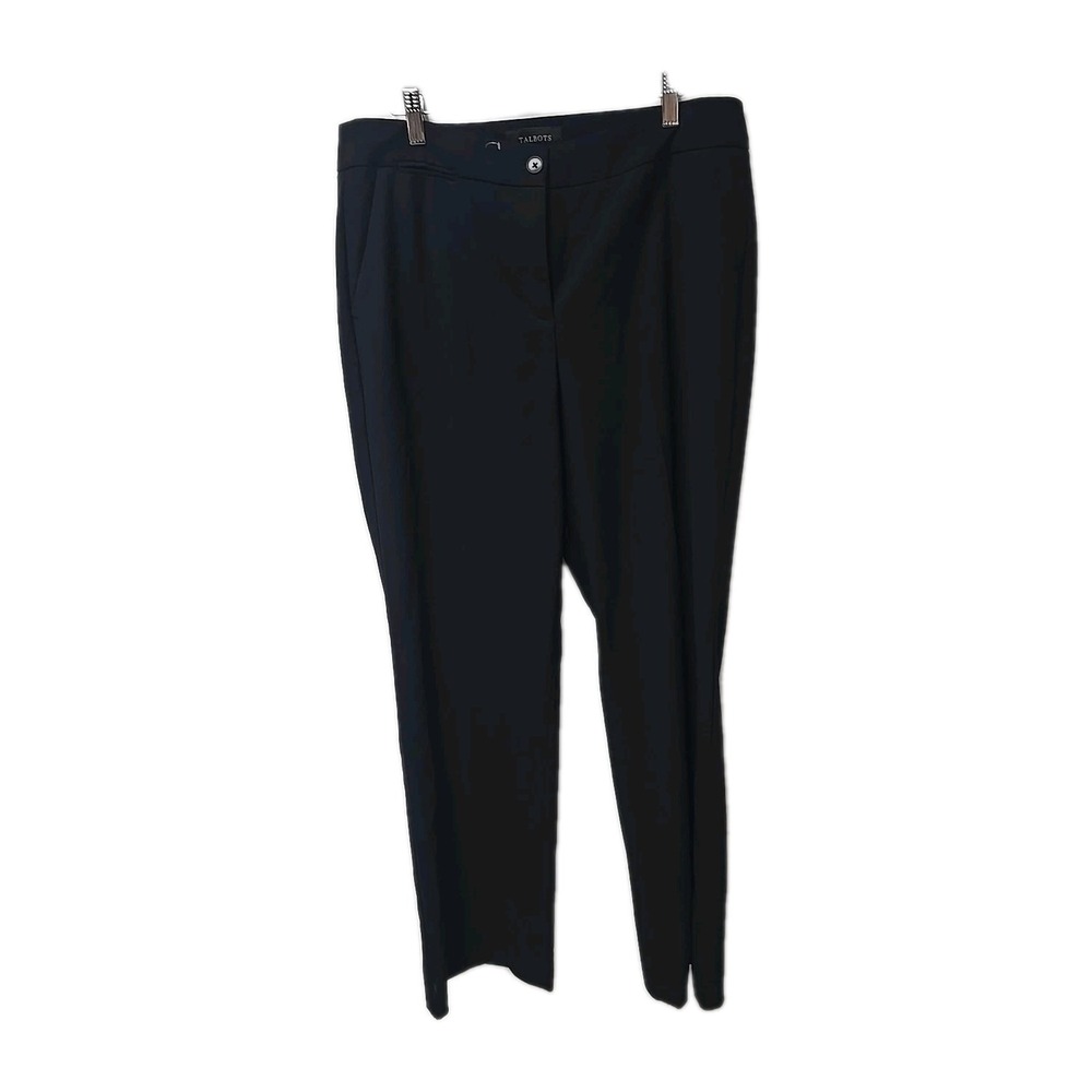 Talbots Black Straight Leg Curvy High Rise Formal Dress Pants Womans Size 12L